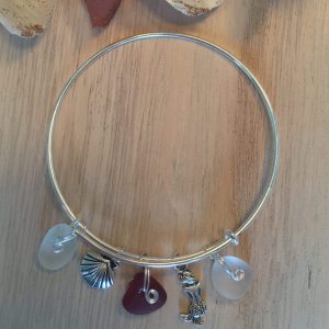 Sea glass charm bracelet