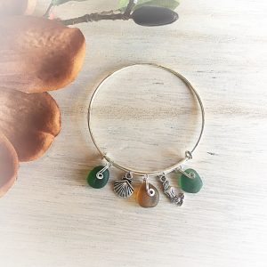 Sea glass charm bracelet