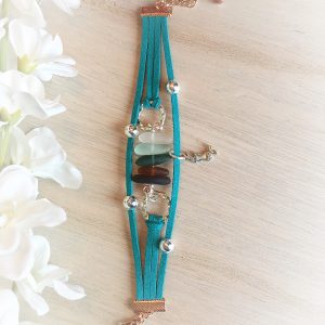 Sea glass boho style bracelet