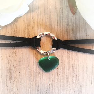 Multicoloured Sea glass choker necklace